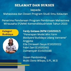 Marine Science Study Program Wins 2023 P2MW Award for Innovative Backyard Shrimp Farming Project