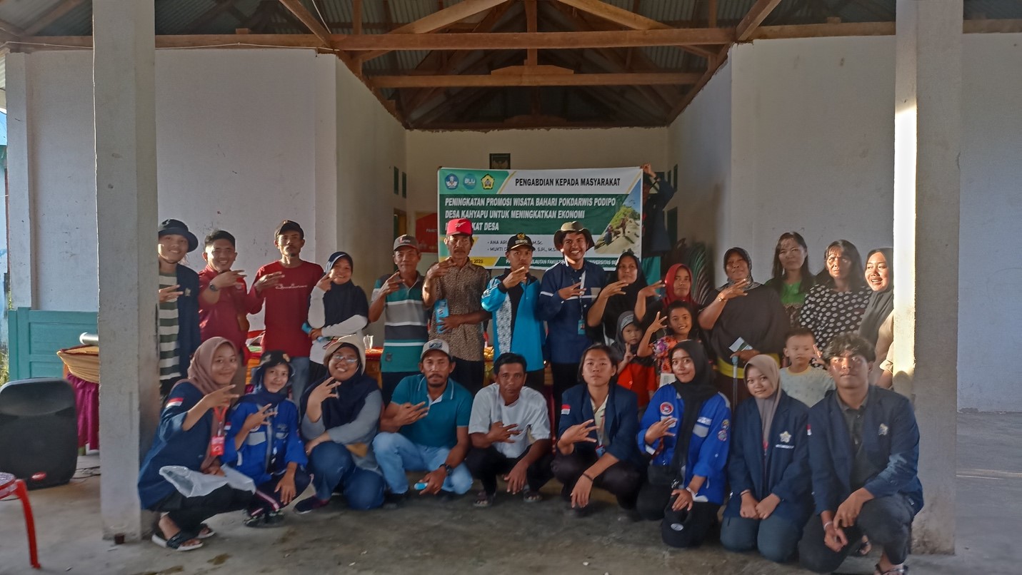 Community Service: Increasing Promotion Of Marine Tourism At Pokdarwis Podipo Kahyapu Village, Enggano Island, North Bengkulu Regency, To Improve The Coastal Community’s Economy Community Service: Increasing Promotion Of Marine Tourism At Pokdarwis Podipo Kahyapu Village, Enggano Island, North Bengkulu Regency, To Improve The Coastal Community’s Economy