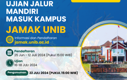UJIAN JALUR MANDIRI MASUK KAMPUS (JAMAK) UNIB TAHUN 2024