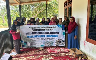 COMMUNITY SERVICE : DIVERSIFICATION OF PROCESSED FISHERY PRODUCTS FROM THE TRANSMIGRATION LOCATION, TIRTA KENCANA VILLAGE, MUKO-MUKO