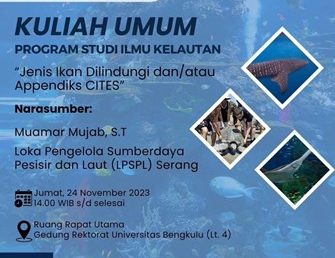 Public Lecture: Exploring Protected Fish Species and CITES Regulations with Expert Muamar Mujab, S.T.