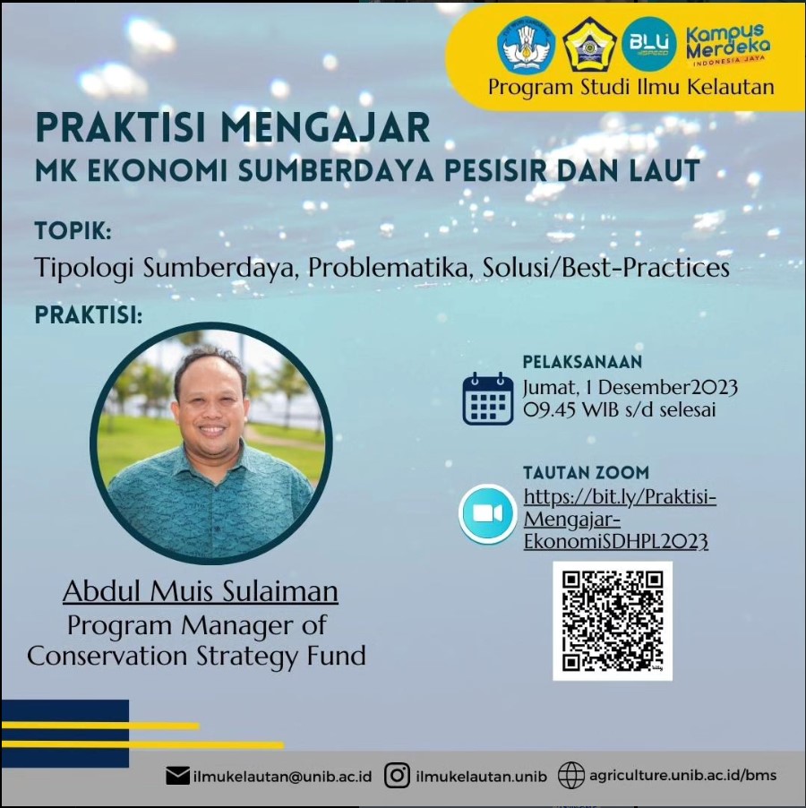 Public Lecture on Coastal and Marine Resources Economics by Industry Practitioners Public Lecture on Coastal and Marine Resources Economics by Industry Practitioners