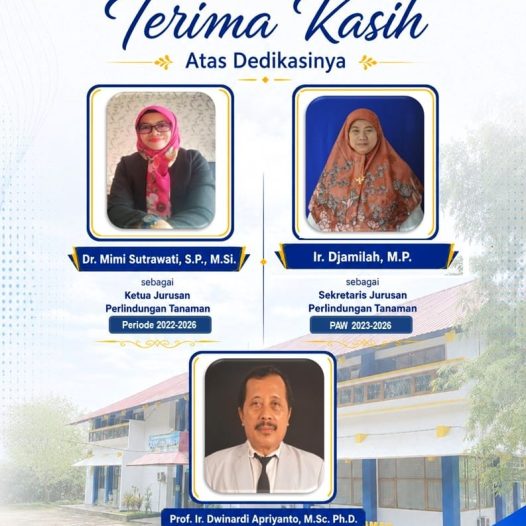 TERIMA KASIH ATAS DEDIKASI DAN SELAMAT MENGEMBAN AMANAH BARU DI LINGKUNGAN PROTEKSI TANAMAN