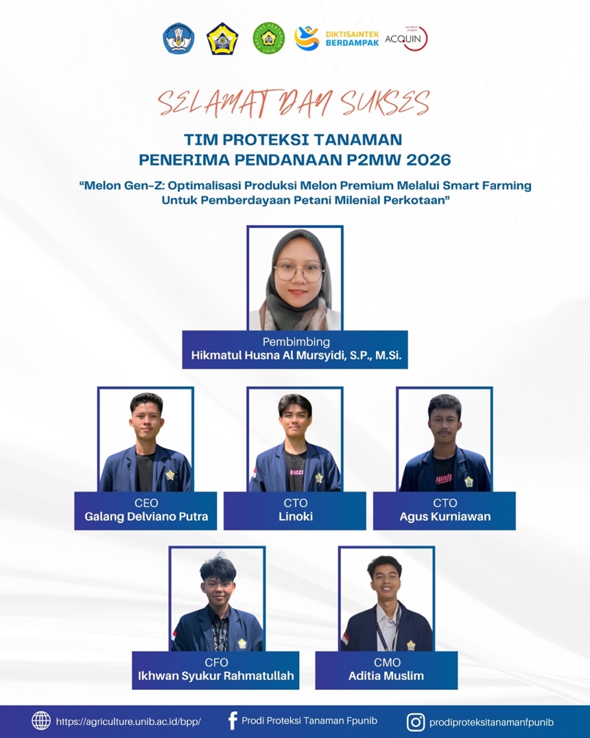 TIM MAHASISWA PROTEKSI TANAMAN RAIH PENDANAAN P2MW 2026 MELALUI  INOVASI SMART FARMING MELON PREMIUM