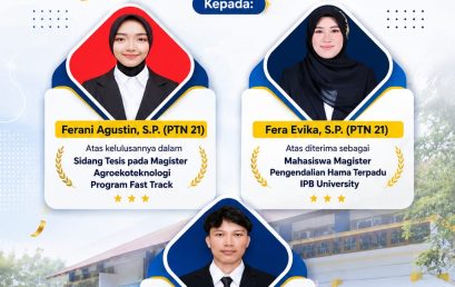 TIGA ALUMNI JURUSAN PERLINDUNGAN TANAMAN UNIVERSITAS BENGKULU RAIH PRESTASI AKADEMIK