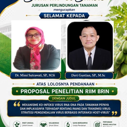 DOSEN PROTEKSI TANAMAN UNIVERSITAS BENGKULU RAIH HIBAH RIIM BRIN MELALUI RISET KOLABORATIF INTERNASIONAL