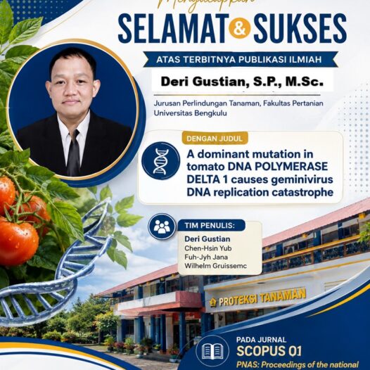 Dosen Proteksi Tanaman Universitas Bengkulu Terbitkan Publikasi Ilmiah di PNAS