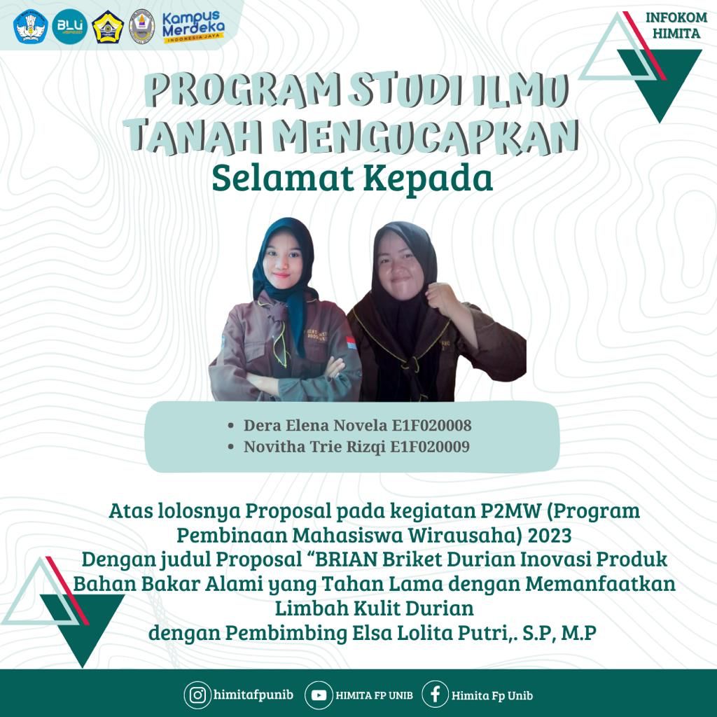 Congratulation on Soil Science Study Program for getting the P2MW program in 2023 Congratulation on Soil Science Study Program for getting the P2MW program in 2023