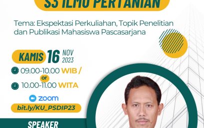 S3 Ilmu Pertanian Universitas Bengkulu Menghadirkan Prof. Teguh Wijayanto, M.Sc., Ph.D dalam Kuliah Umum