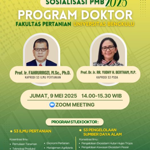 Doctoral Program Socialization – Faculty of Agriculture, University of Bengkulu