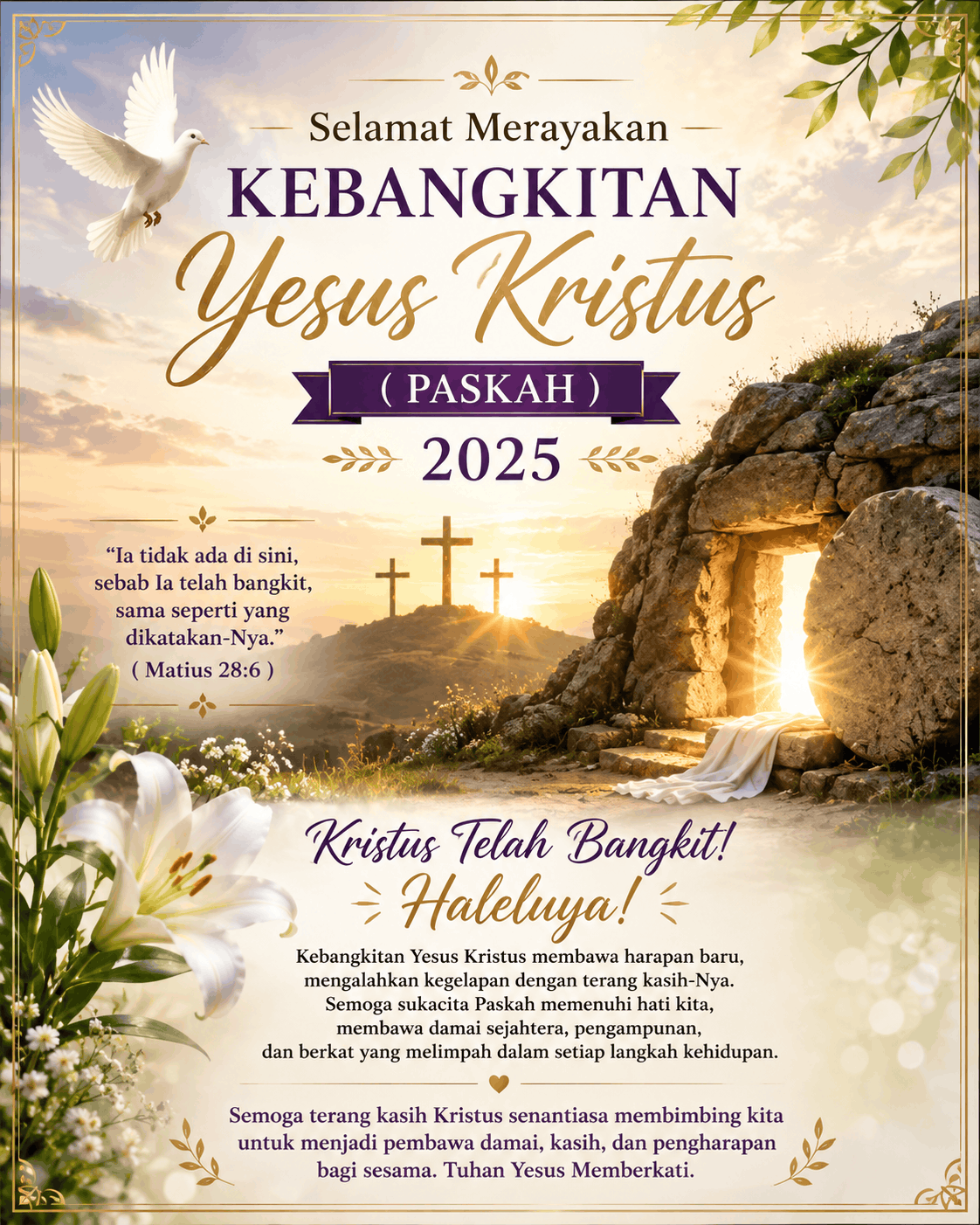 Selamat Merayakan Hari Kebangkitan Yesus Kristus (Paskah) 2025 Selamat Merayakan Hari Kebangkitan Yesus Kristus (Paskah) 2025