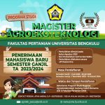 Pendaftaran Mahasiswa Baru Program Magister Agroekoteknologi, Fakultas Pertanian, Universitas Bengkulu