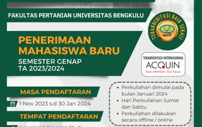 PENERIMAAN MAHASISWA BARU PROGRAM MAGISTER AGROEKOTEKNOLOGI