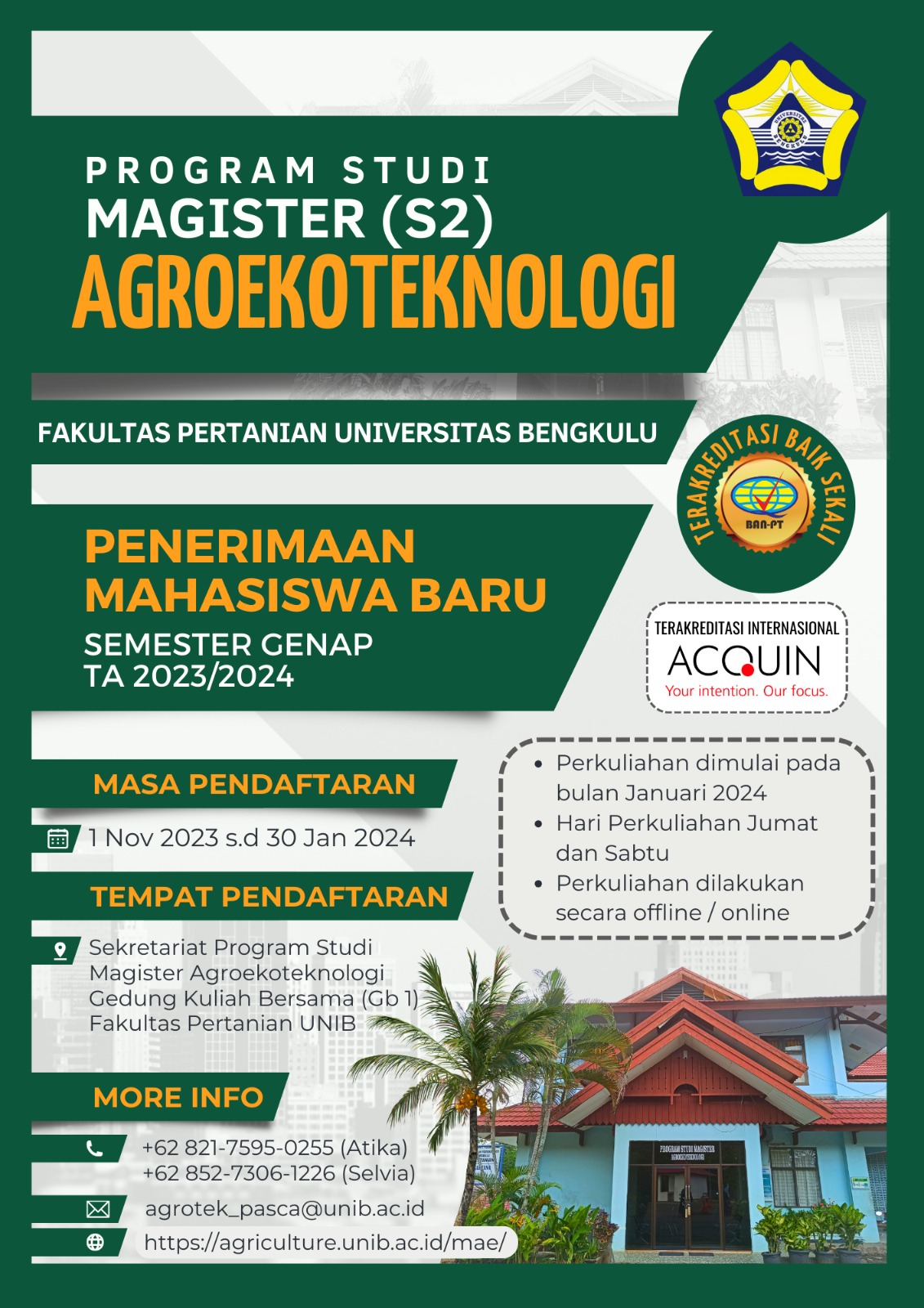 PENERIMAAN MAHASISWA BARU PROGRAM MAGISTER AGROEKOTEKNOLOGI PENERIMAAN MAHASISWA BARU PROGRAM MAGISTER AGROEKOTEKNOLOGI