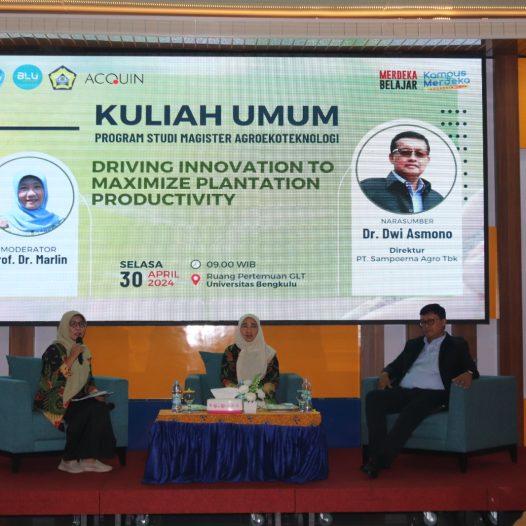 KULIAH UMUM DENGAN TEMA: “Driving Innovation to Maximize Plantation Productivity”