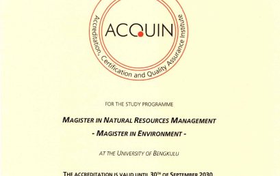 International Accreditation of Magister in Natural Resource Management Extended