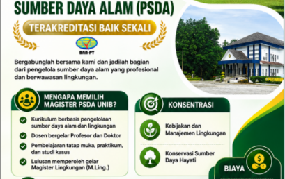 PENERIMAAN MAHASISWA BARU PROGRAM MAGISTER PENGELOLAAN SUMBER DAYA ALAM (PSDA)