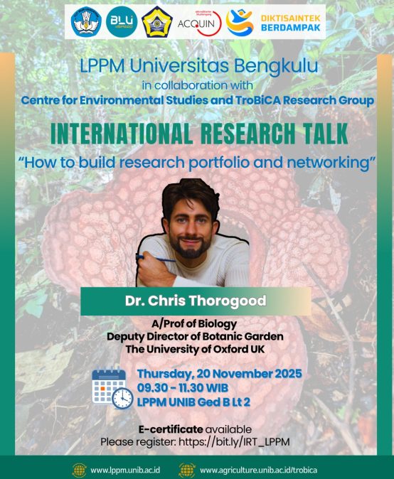 UNIB Hosts International Research Talk Featuring Dr Chris Thorogood from the University of Oxford