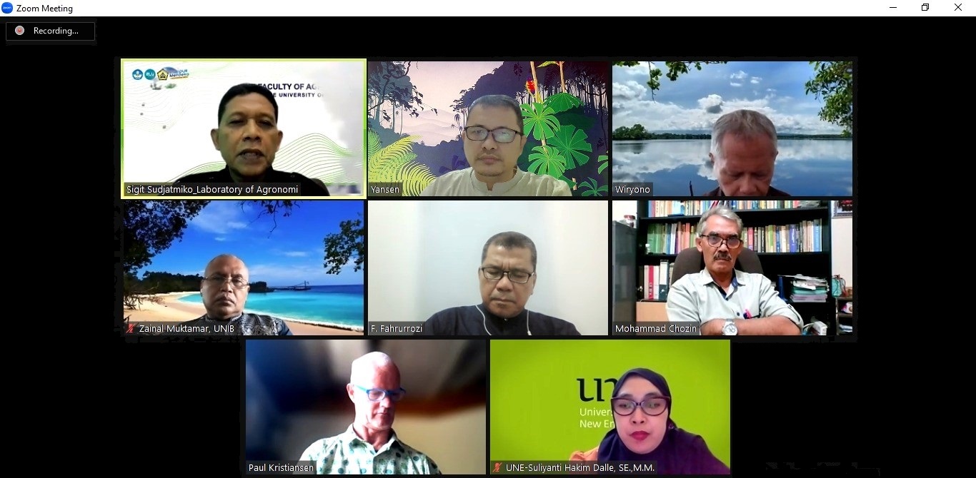 The University of Bengkulu and the University of New England Design Sustainable Collaboration Project