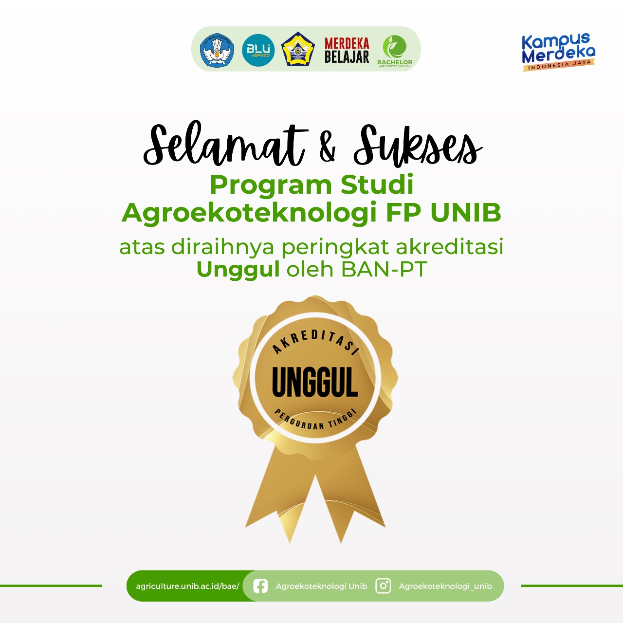 Congratulations to the Agroecotechnology Programs for Outstanding Accreditation Achievements Congratulations to the Agroecotechnology Programs for Outstanding Accreditation Achievements