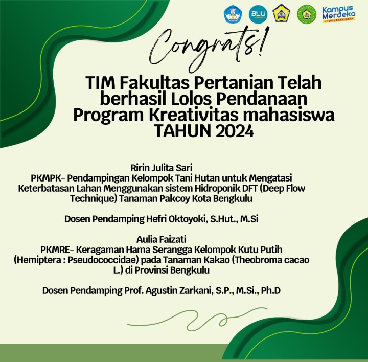 Congratulations and success for successfully passing the funding for Student Creativity Program (PKM) 2024. Congratulations and success for successfully passing the funding for Student Creativity Program (PKM) 2024.