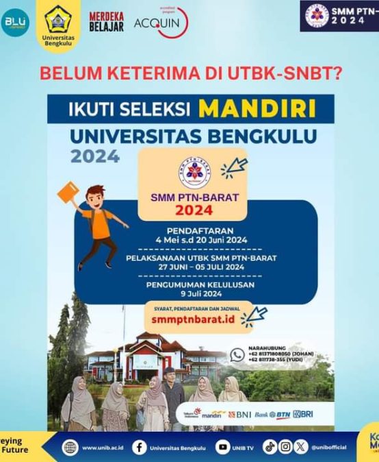 “SELEKSI MANDIRI” of The University of Bengkulu, 2024. SMM PTN-BARAT 2024.