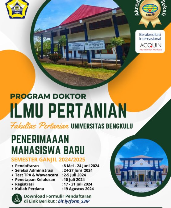Doctoral program in AGRICULTURAL SCIENCES, Faculty of Agriculture, University of Bengkulu