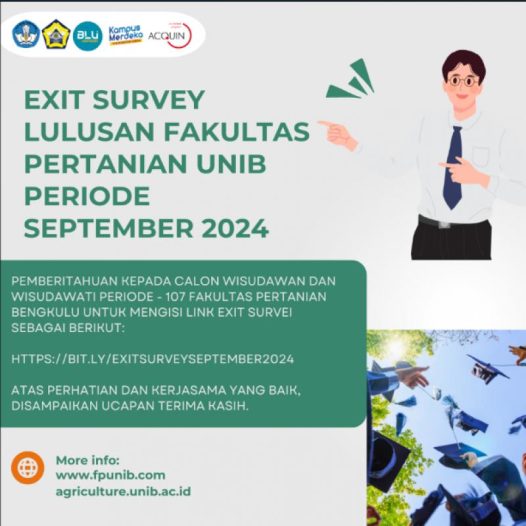 Exit Survey of Graduates from the Faculty of Agriculture, UNIB, September 2024 Period