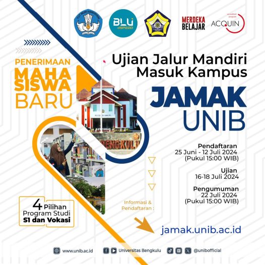 UJIAN JALUR MANDIRI MASUK KAMPUS (JAMAK) UNIB TAHUN 2024