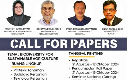 National Seminar on Plant Protection by Universitas Bengkulu: “Biodiversity for Sustainable Agriculture”