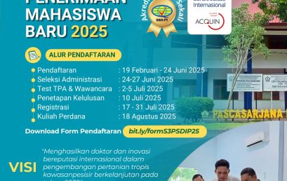 Faculty of Agriculture of UNIB Opens Admission for the 2025 Doctoral Program in Agricultural Sciences