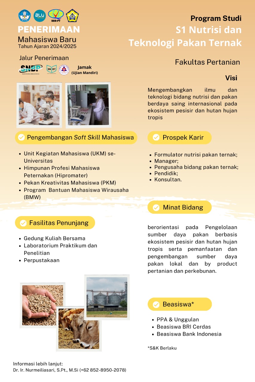 Admission of New Undergraduate Students in Animal Feed Nutrition and Technology for the 2024/2025 Academic Year Admission of New Undergraduate Students in Animal Feed Nutrition and Technology for the 2024/2025 Academic Year