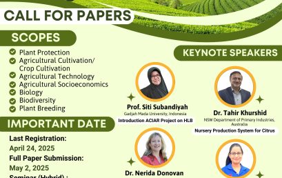 International Seminar on Plant Protection 2025, Faculty of Agriculture, University of Bengkulu, Indonesia.