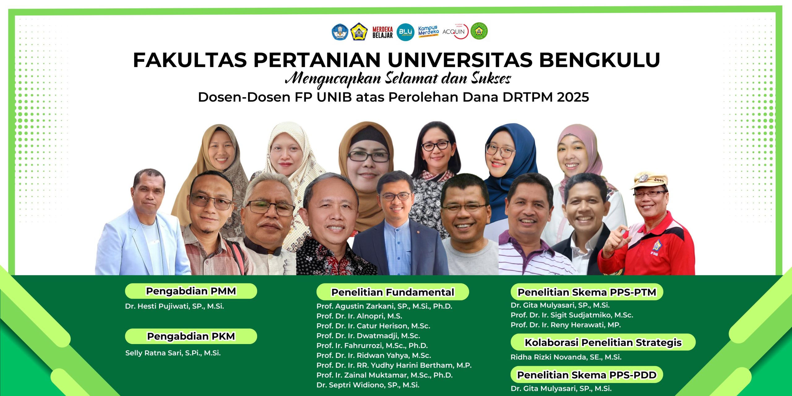 Faculty Members of FP UNIB Awarded DRTPM Research and Community Service Grants for 2025