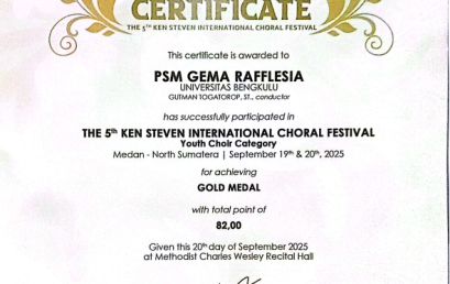 Faculty of Agriculture Students Contribute to UNIB Choir’s Gold Medal at The 5th Ken Steven International Choral Festival
