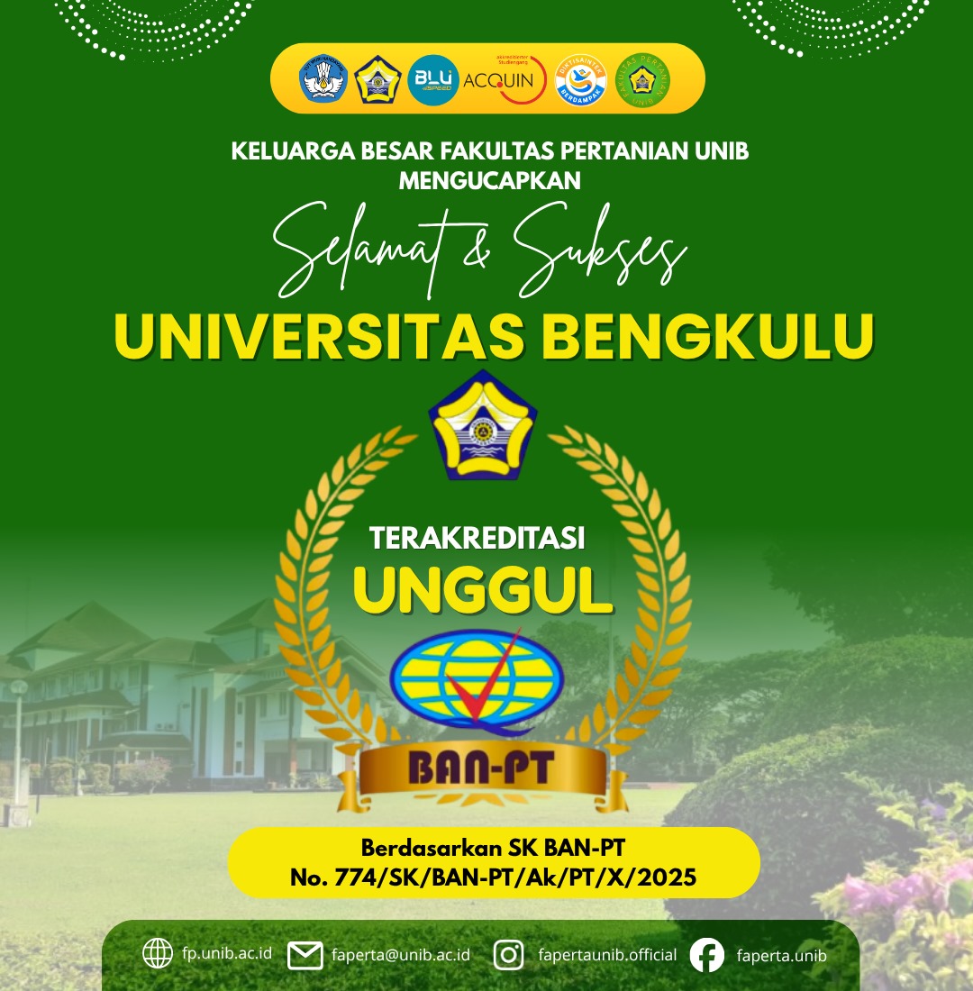 University of Bengkulu Achieves “Unggul (Excellent)” Institutional Accreditation by BAN-PT University of Bengkulu Achieves “Unggul (Excellent)” Institutional Accreditation by BAN-PT