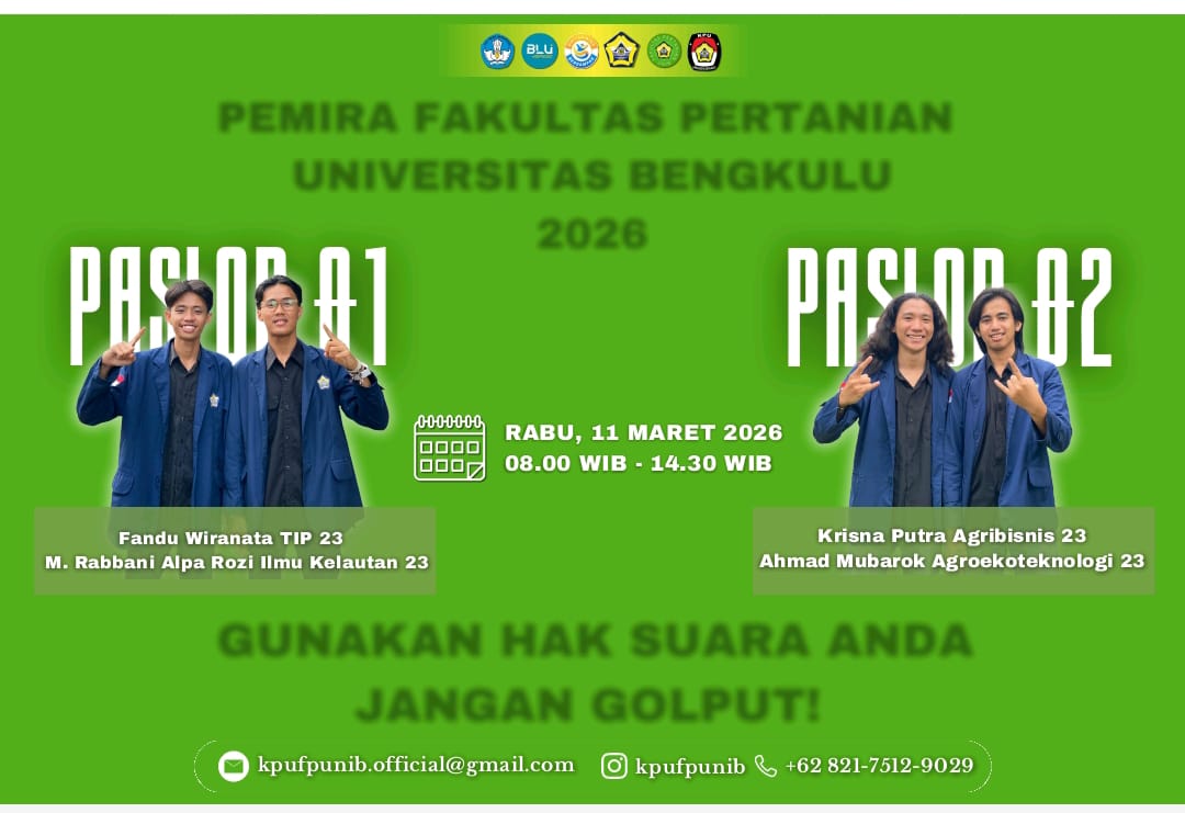 Faculty of Agriculture UNIB to Hold Student General Election (PEMIRA) 2026 on March 11