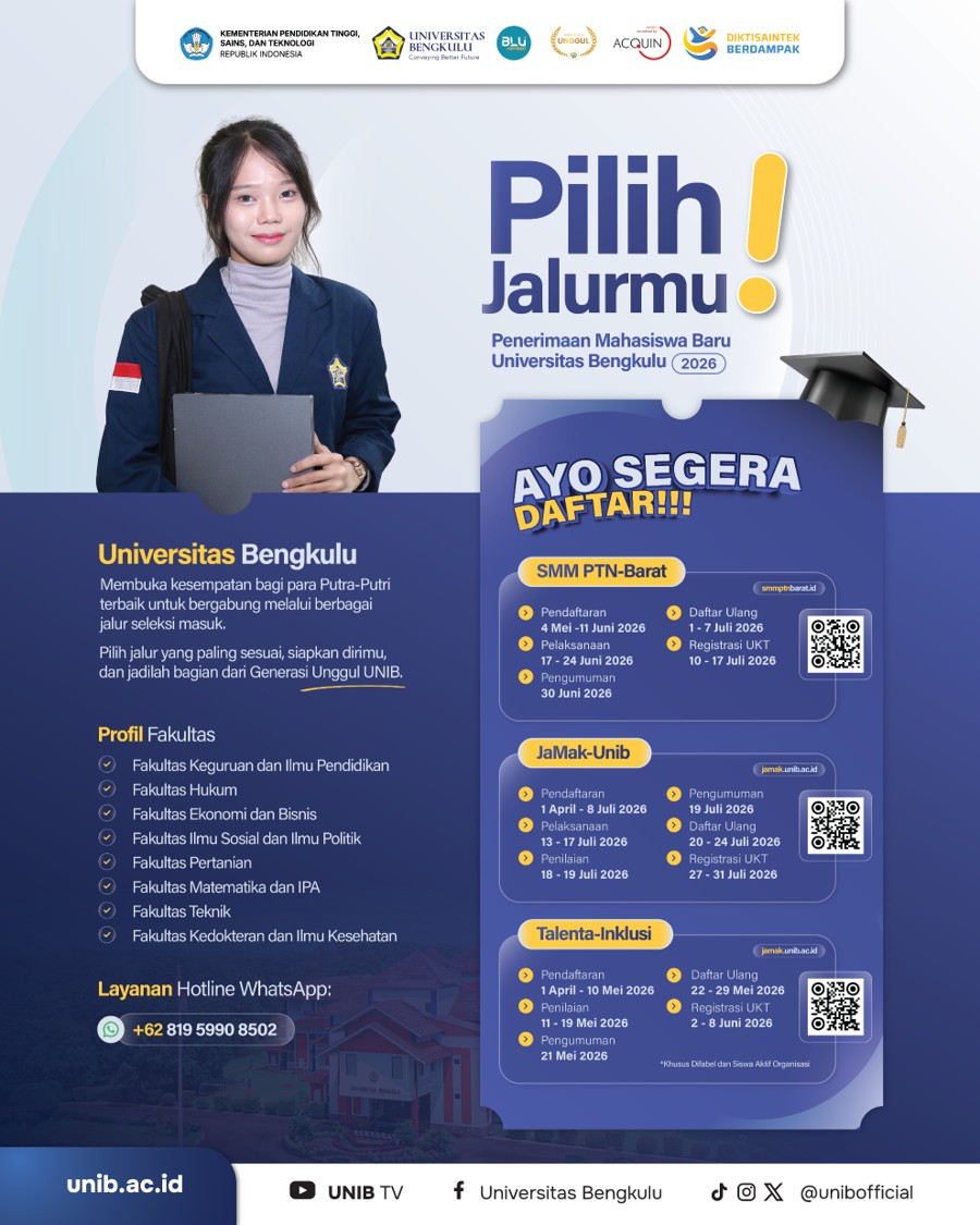 FAPERTA UNIB SUPPORTS THE 2026 STUDENT ADMISSIONS: MULTIPLE ENTRY PATHWAYS FOR FUTURE GENERATIONS OF EXCELLENCE